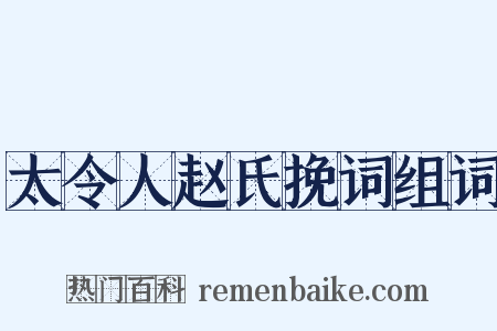 太令人赵氏挽词组词是什么意思的图片